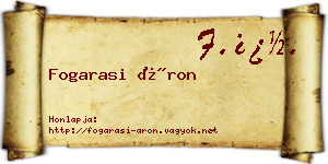 Fogarasi Áron névjegykártya