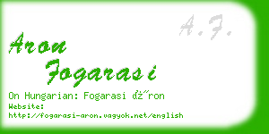 aron fogarasi business card
